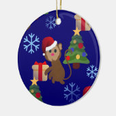santa christmas monkey emoji keramisch ornament (Links)