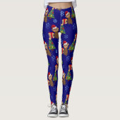 santa christmas monkey emoji leggings (Voorkant)