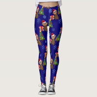 santa christmas monkey emoji leggings