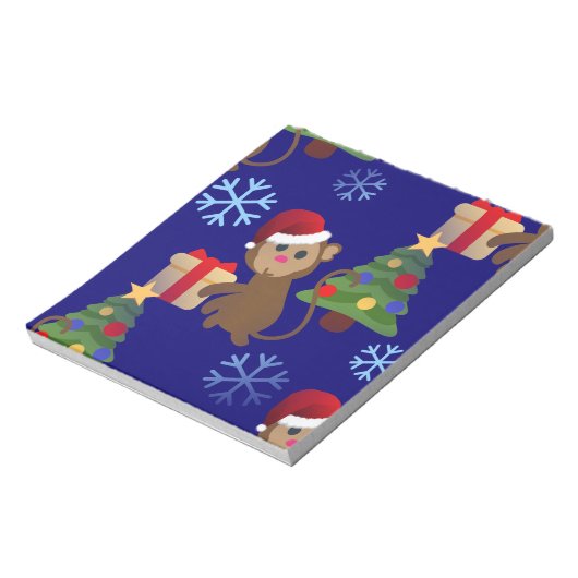 santa christmas monkey emoji notitieblok (Linkerzijde)