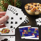 santa christmas monkey emoji pokerkaarten (Insitu)