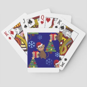 santa christmas monkey emoji pokerkaarten