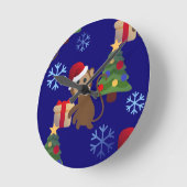 santa christmas monkey emoji ronde klok (Hoek)