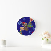 santa christmas monkey emoji ronde klok (Huis)