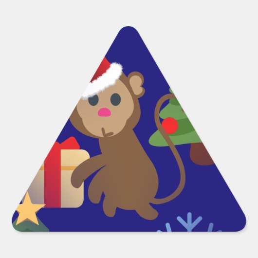santa christmas monkey emoji sticker (Voorkant)