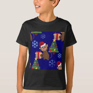 santa christmas monkey emoji t-shirt