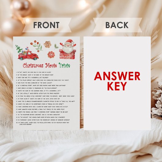 Santa Christmas Movie Trivia Game Feestdagenkaart