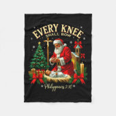 Santa Christmas Nativity Scene Xmas Every Knee Sha Fleece Deken (Voorkant)