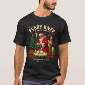 Santa Christmas Nativity Scene Xmas Every Knee Sha T-shirt (Voorkant)