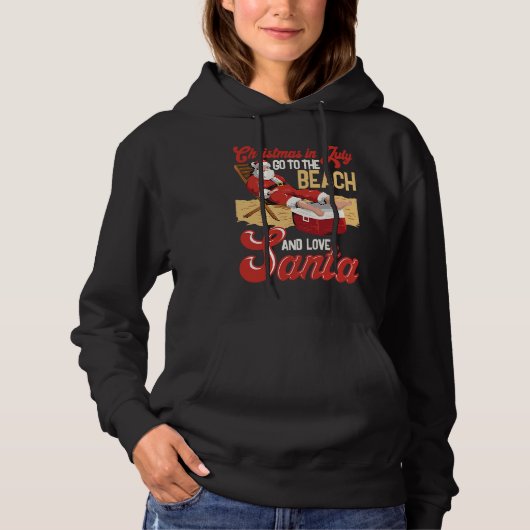 Santa Christmas Paradise Beach Thalassophile Summe Hoodie (Voorkant)