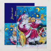 SANTA, CHRISTMAS PARTIJ INVITATIE KAART (Voorkant / Achterkant)