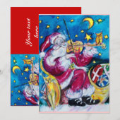 SANTA, CHRISTMAS PARTIJ INVITATIE KAART (Voorkant / Achterkant)