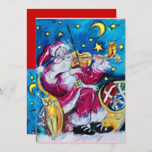 SANTA, CHRISTMAS PARTIJ INVITATIE KAART (Voorkant / Achterkant)