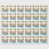 Santa Christmas Party at the pool  Cadeaupapier (Vlak)