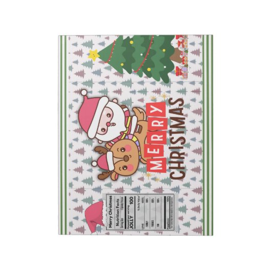 Santa Christmas Party Chip Bag Wrappers Favorieten Notitieblok (Linkerzijde)