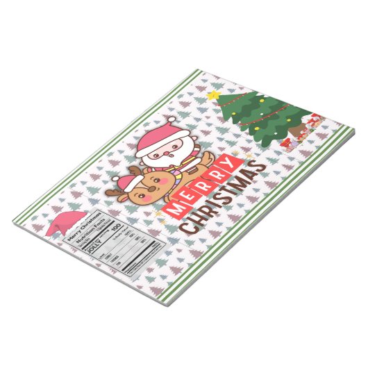 Santa Christmas Party Chip Bag Wrappers Favorieten Notitieblok (Schuin)