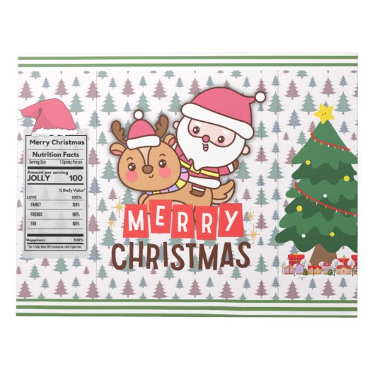 Santa Christmas Party Chip Bag Wrappers Favorieten Notitieblok (Voorkant)