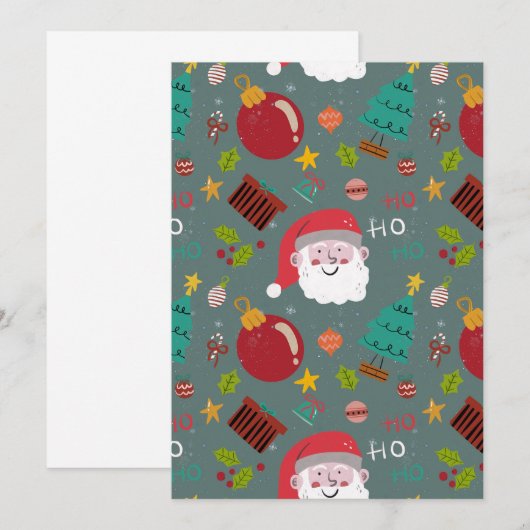 Santa Christmas Party Invitation Kaart (Voorkant / Achterkant)