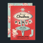 Santa Christmas Party Sign Mod Retro Kaart<br><div class="desc">Vet en helder kerstfeest met leuke lettertypen met een moderne retro-vibe. Kenmerken Vegas stijl teken met funky kleuren van roze, rood, licht rood, minty groen, rood en romig wit, Santa Claus, martini cocktail. Ideaal voor een cocktailparty, een kantoor-feest of een kerstfeest in Las Vegas! Alle bewoordingen kunnen worden gewijzigd, behalve....</div>