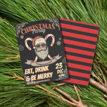 Santa Christmas Party Vintage Red