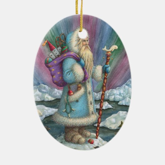 SANTA CHRISTMAS PORCELAIN KERAMISCH ORNAMENT (Achterkant)