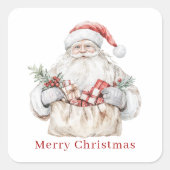 Santa Christmas Presents Vierkante Sticker (Voorkant)