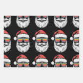 Santa Christmas Retro Zonnebril Kerstvakantie Inpakpapier Vel (Voorkant)