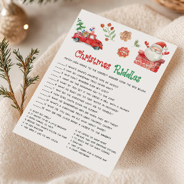 Santa Christmas Riddles Game Feestdagenkaart