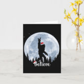 Santa Christmas Rock Sasquatch Xmas Girl  Kaart (Gele Bloem)