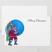 SANTA, CHRISTMAS SACK, TOYS IN STARRY SKY BRIEFPAPIER (Voorkant / Achterkant)