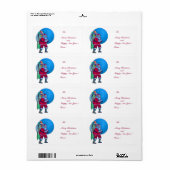  SANTA, CHRISTMAS SACK, TOYS IN STARRY SKY ETIKET (Full Sheet)
