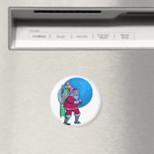  SANTA, CHRISTMAS SACK, TOYS IN STARRY SKY MAGNEET (Insitu (Vaatwasser))