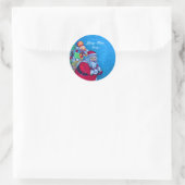 SANTA, CHRISTMAS SACK, TOYS IN STARRY SKY RONDE STICKER (Tas)