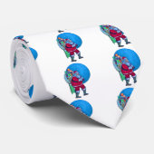 SANTA, CHRISTMAS SACK, TOYS IN STARRY SKY STROPDAS (Opgerold)