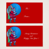  SANTA, CHRISTMAS SACK TOYS STARRY SKY Red Visitekaartje (Voorkant /achterkant)