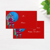  SANTA, CHRISTMAS SACK TOYS STARRY SKY Red Visitekaartje (Bureau)