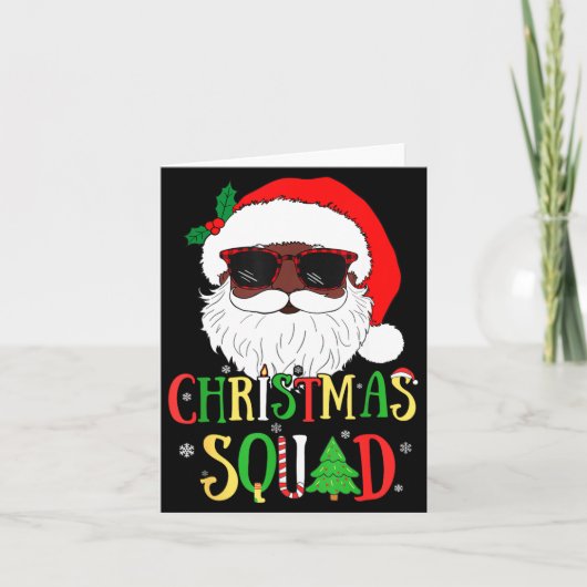 Santa Christmas Squad Black Men African American P Kaart (Voorkant)
