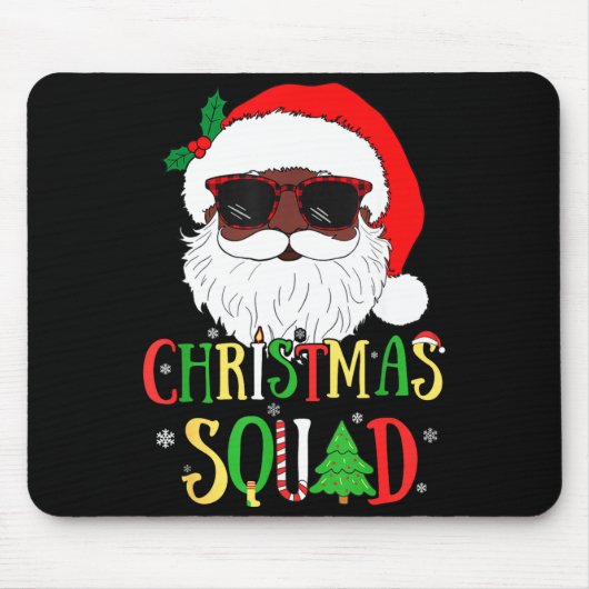 Santa Christmas Squad Black Men African American P Muismat (Voorkant)