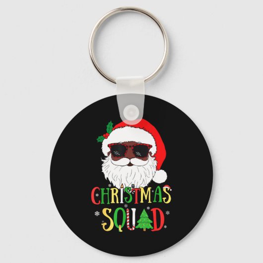 Santa Christmas Squad Black Men African American P Sleutelhanger (Voorkant)