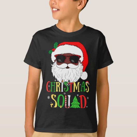 Santa Christmas Squad Black Men African American P T-shirt (Voorkant)