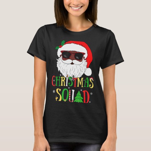 Santa Christmas Squad Black Men African American P T-shirt (Voorkant)