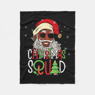 Santa Christmas Squad Zwart Mannen Afro-Amerikaans Fleece Deken