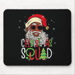 Santa Christmas Squad Zwart Mannen Afro-Amerikaans Muismat<br><div class="desc">Kerstman Squad Zwarte Mannen Afro-Amerikaanse pyjama</div>