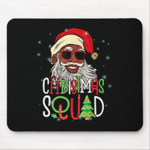 Santa Christmas Squad Zwart Mannen Afro-Amerikaans Muismat
