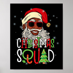 Santa Christmas Squad Zwart Mannen Afro-Amerikaans Poster