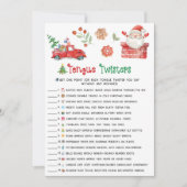 Santa Christmas Tongue Twister Game Feestdagenkaart (Voorkant)