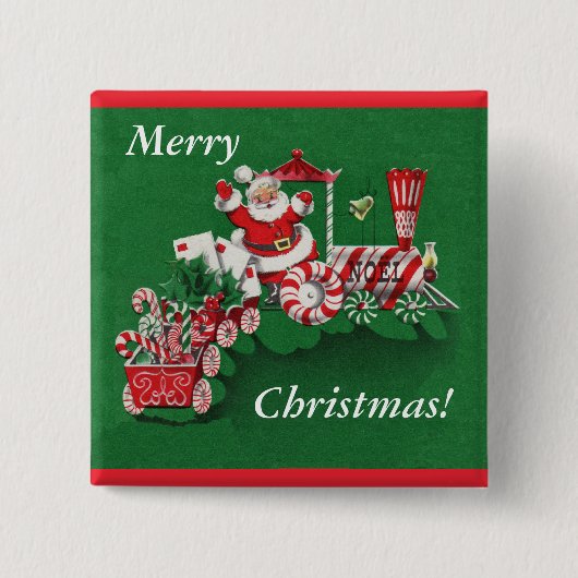 Santa Christmas Train Button (Voorkant)