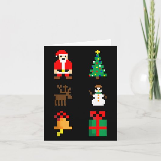 Santa Christmas Tree Deer Snowman Bell Gift Xmas X Kaart (Voorkant)