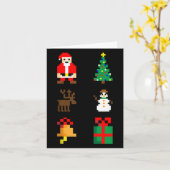 Santa Christmas Tree Deer Snowman Bell Gift Xmas X Kaart (Gele Bloem)