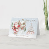 Santa Christmas Tree Greeting Card Kaart (Voorkant)